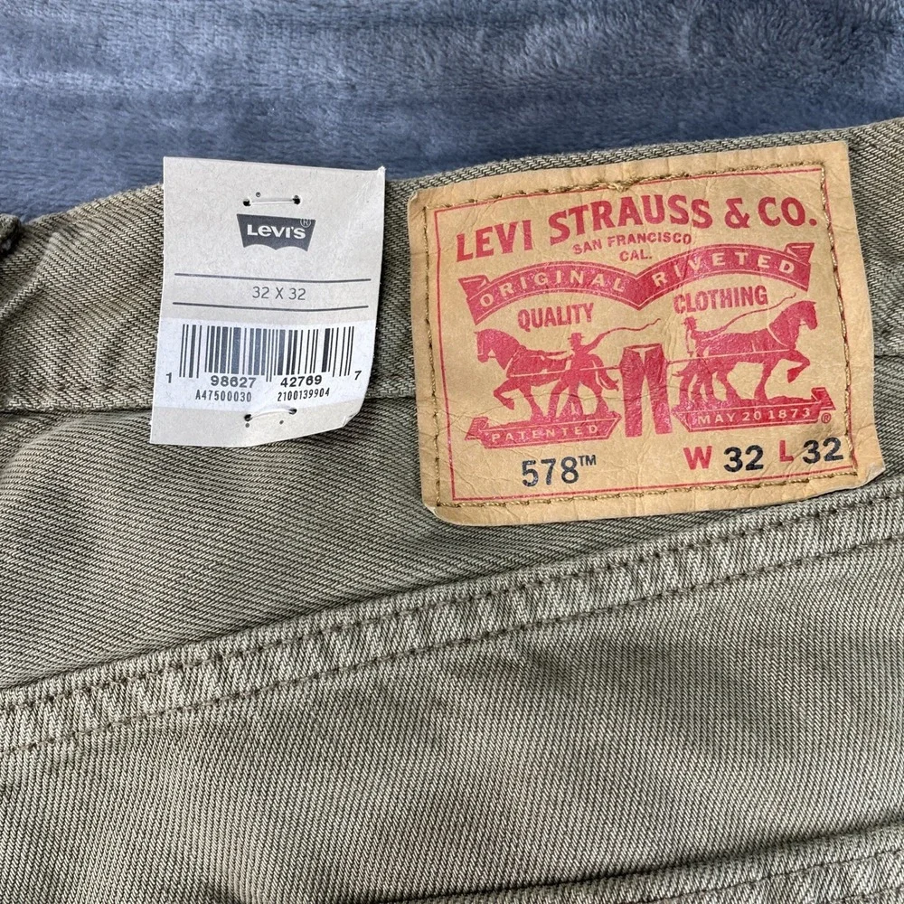 Levi's 578 Baggy Denim Jeans Men's Size 32x32‎ Tan / Brown Cotton NWT